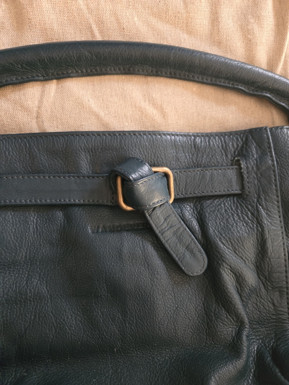 Wanderers Travel Co. Teal Leather Crossbody Bag with Adjustable Strap - Picture 2 of 4